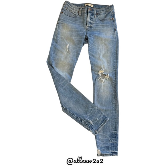 • New • Madewell Destructed-Hem Skinny Jeans Size 26 - Picture 10 of 15